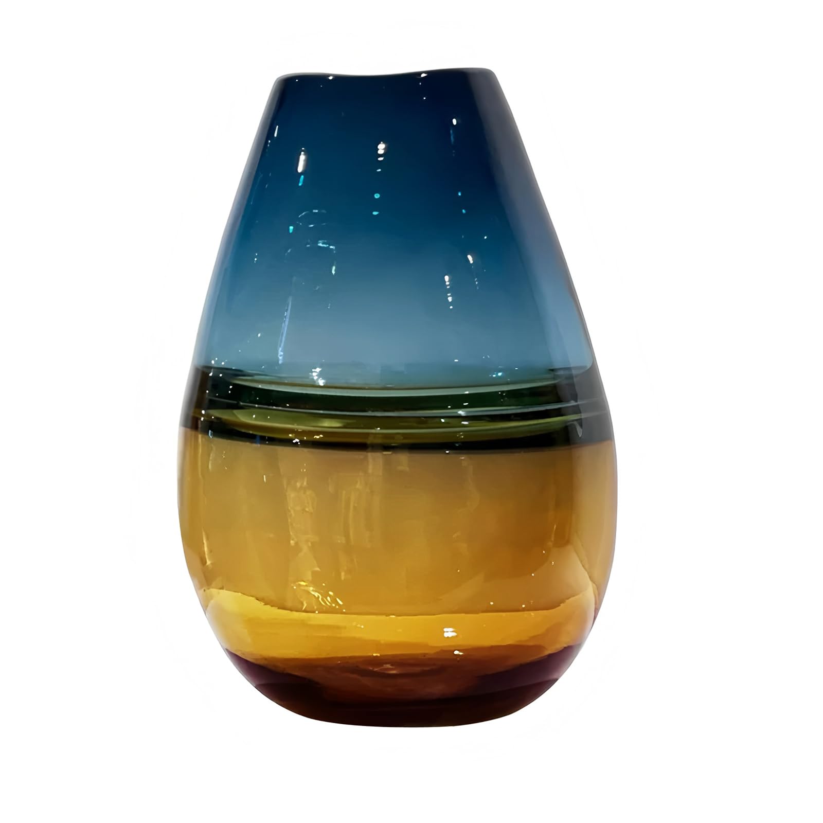 Laedigital Glass Handmade Decorative Vase Ombre Centerpiece Vase