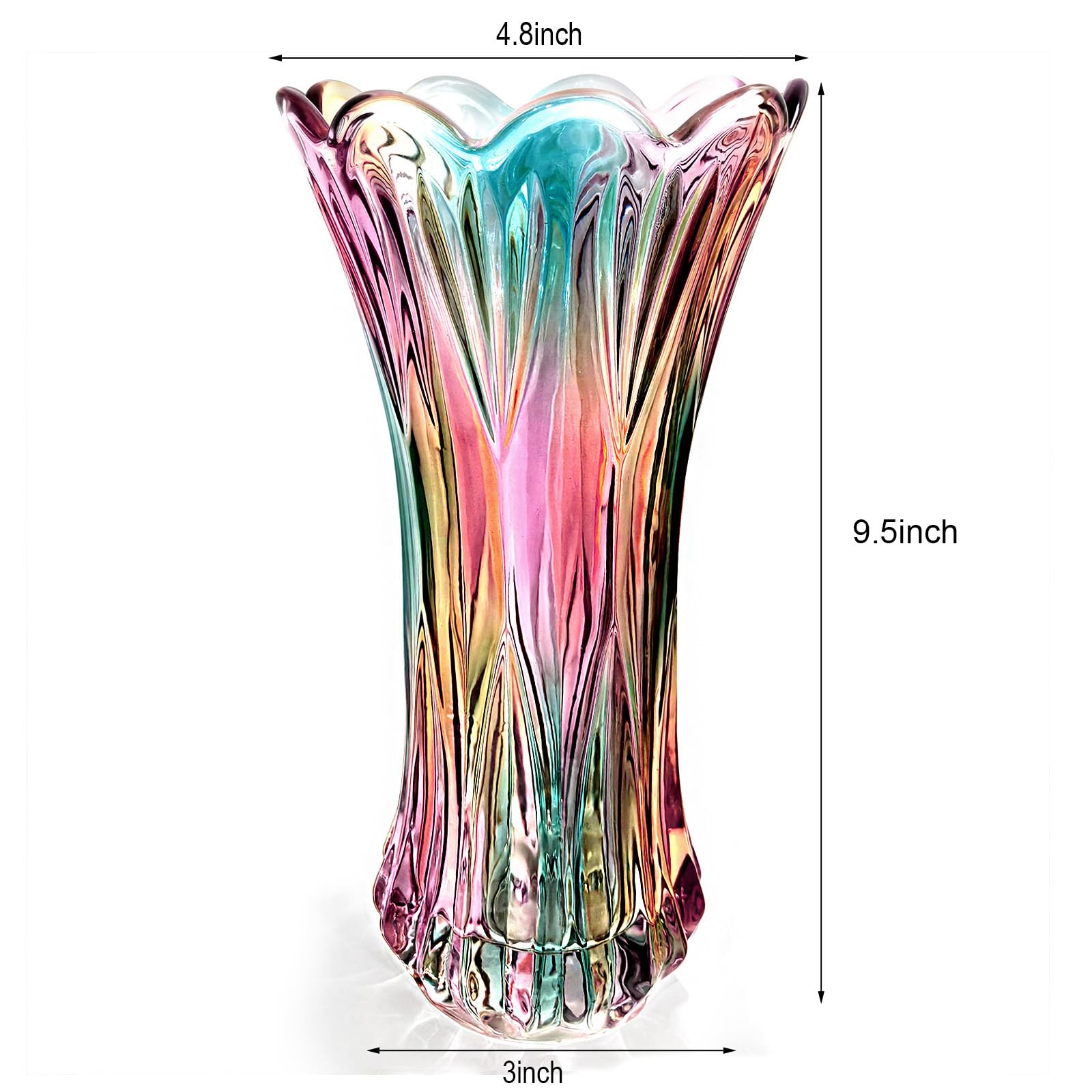 Laedigital Glass Colorful Vase