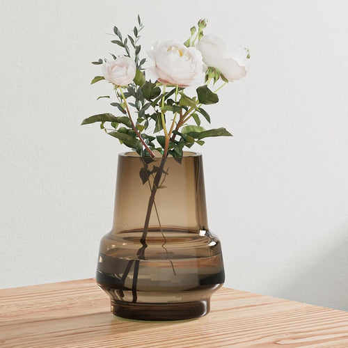 Laedigital Amber Glass Vase Bud Flower Vase with Modern Design