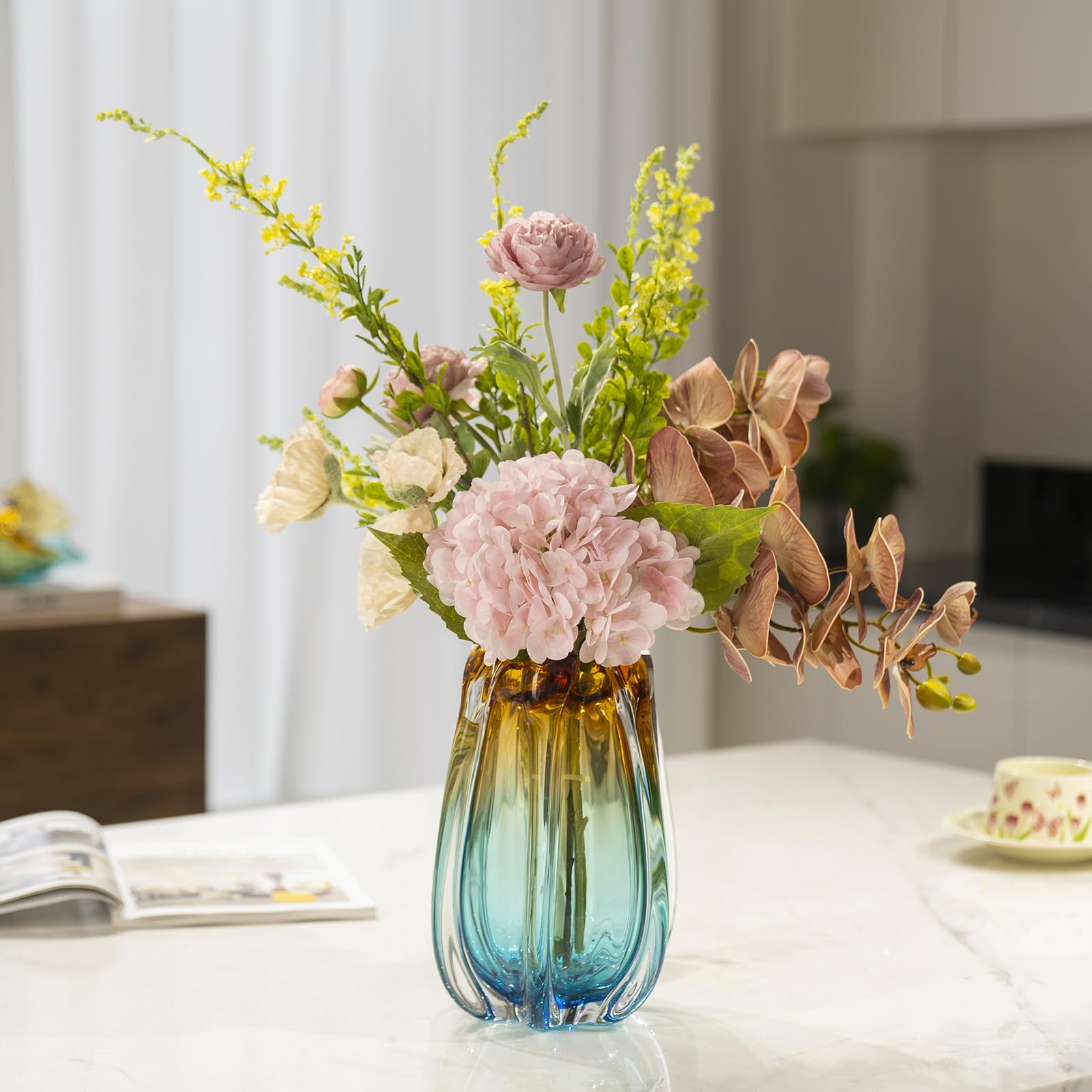 Laedigital Hand Blown Glass Flower Vases