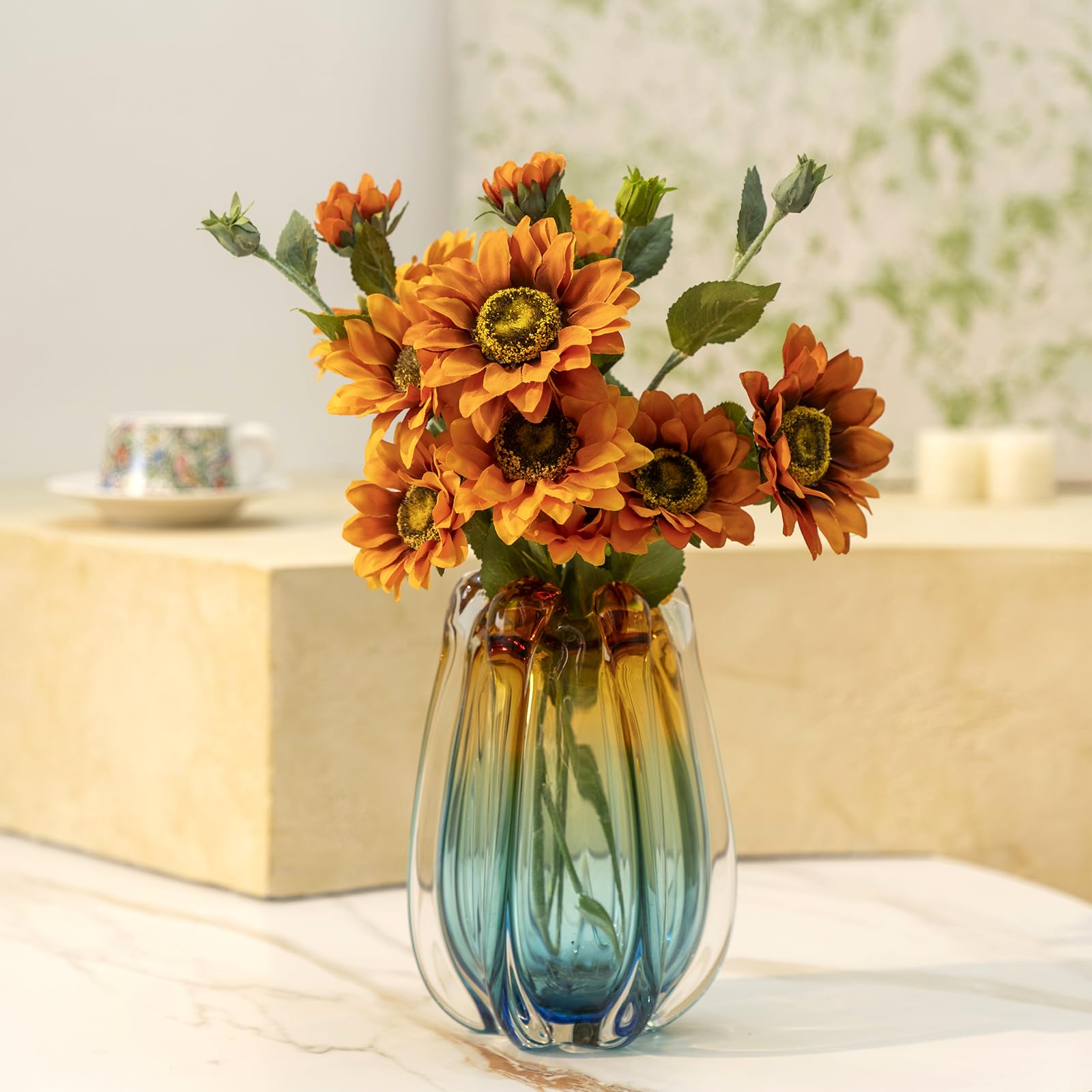Laedigital Hand Blown Glass Flower Vases