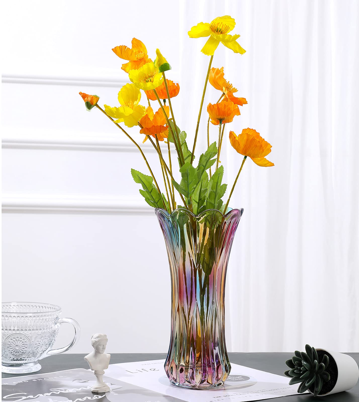 Laedigital Glass Colorful Vase