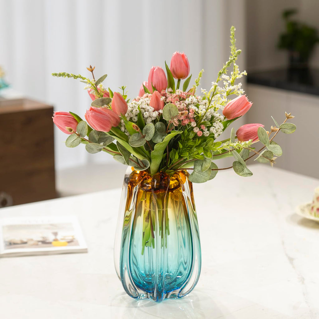 Laedigital Hand Blown Glass Flower Vases