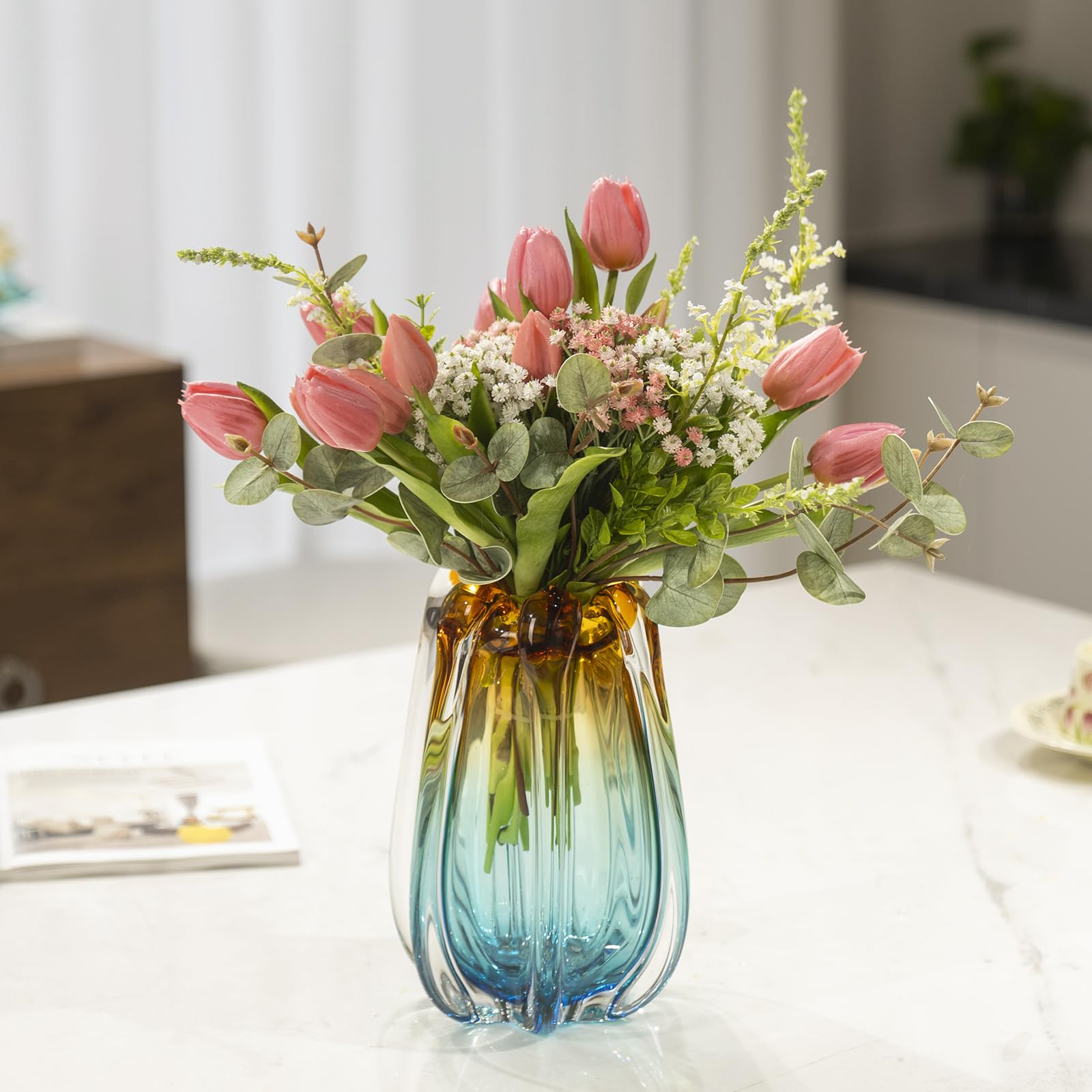 Laedigital Hand Blown Glass Flower Vases
