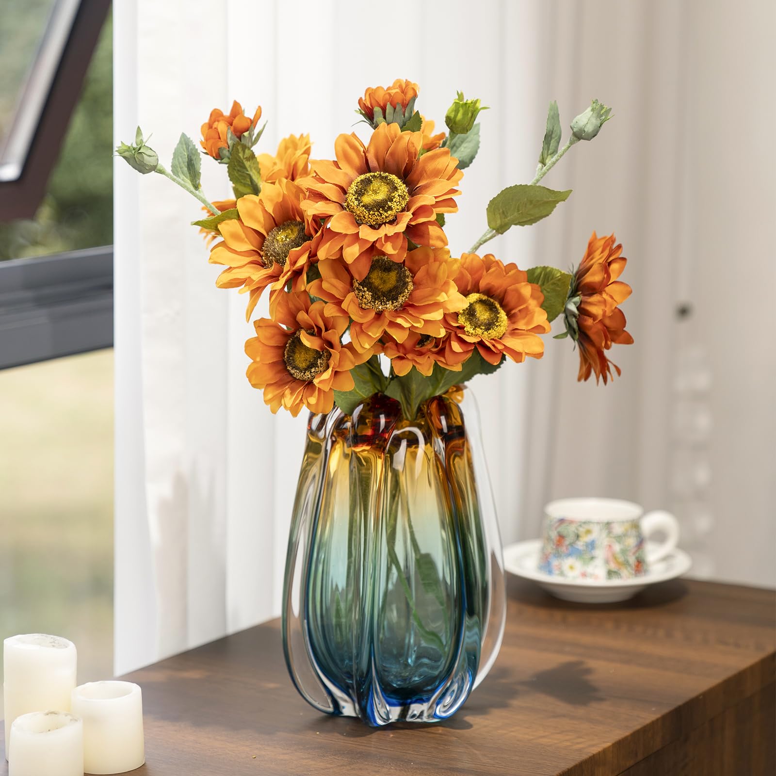 Laedigital Hand Blown Glass Flower Vases