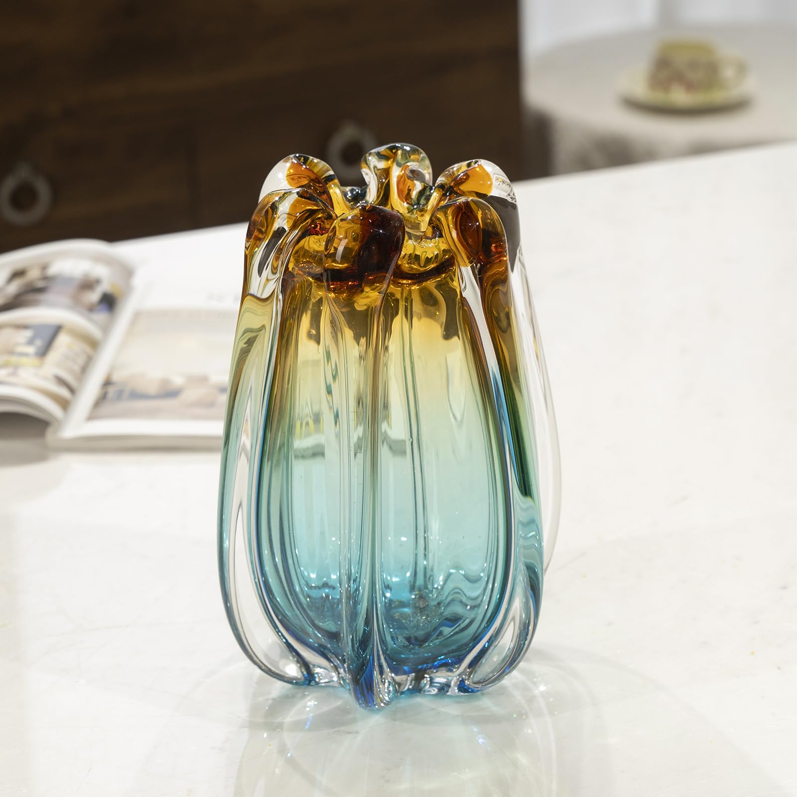 Laedigital Hand Blown Glass Flower Vases