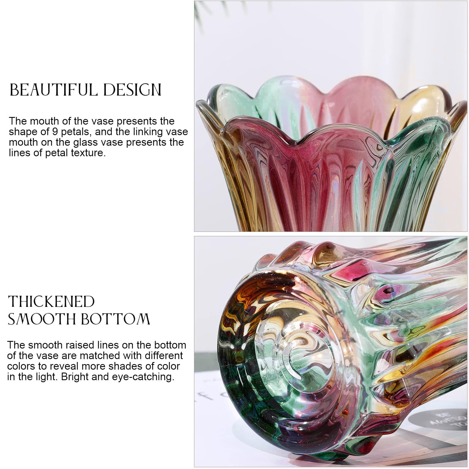 Laedigital Glass Colorful Vase