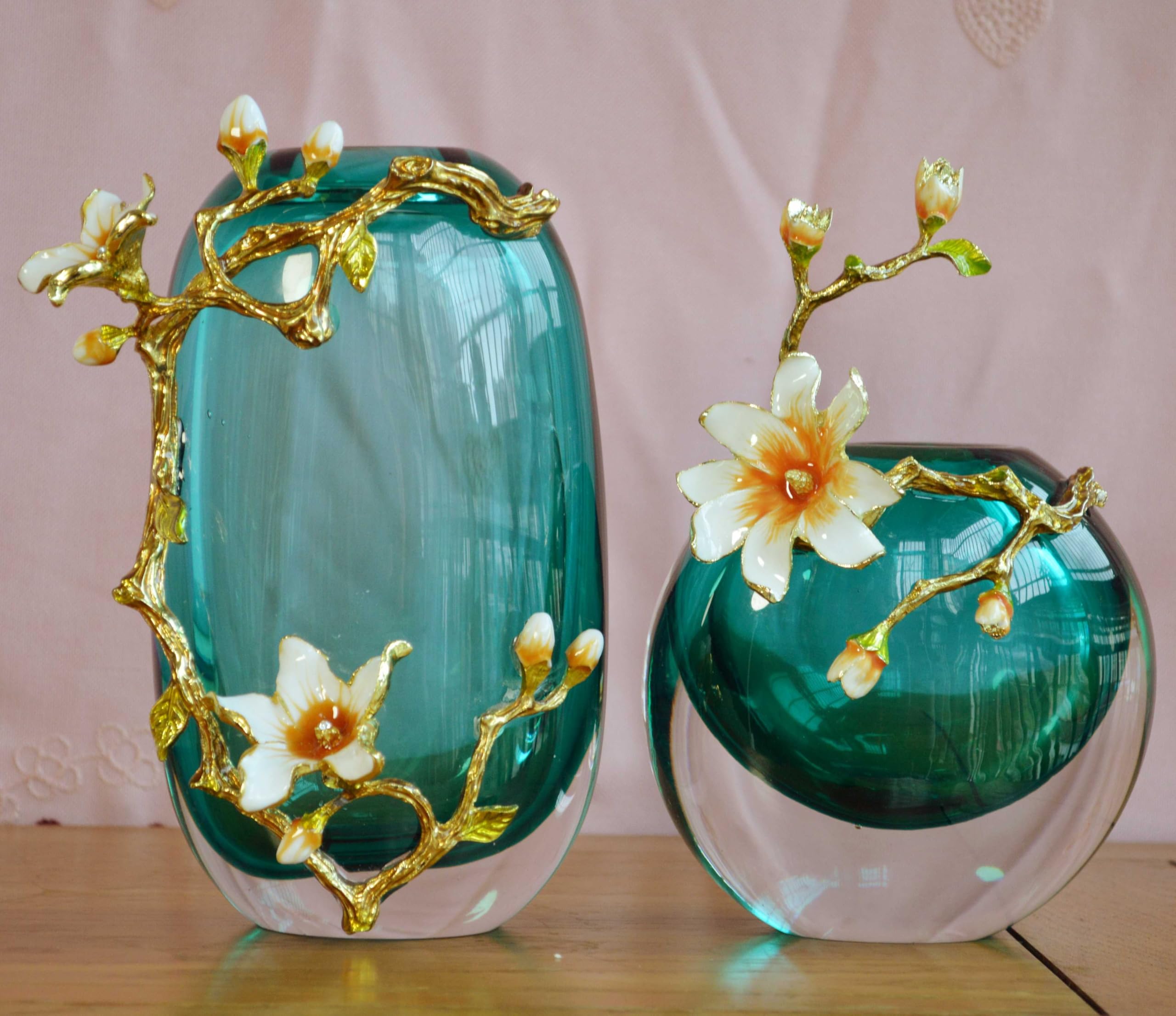 Laedigital Enamel Art Glass Vase